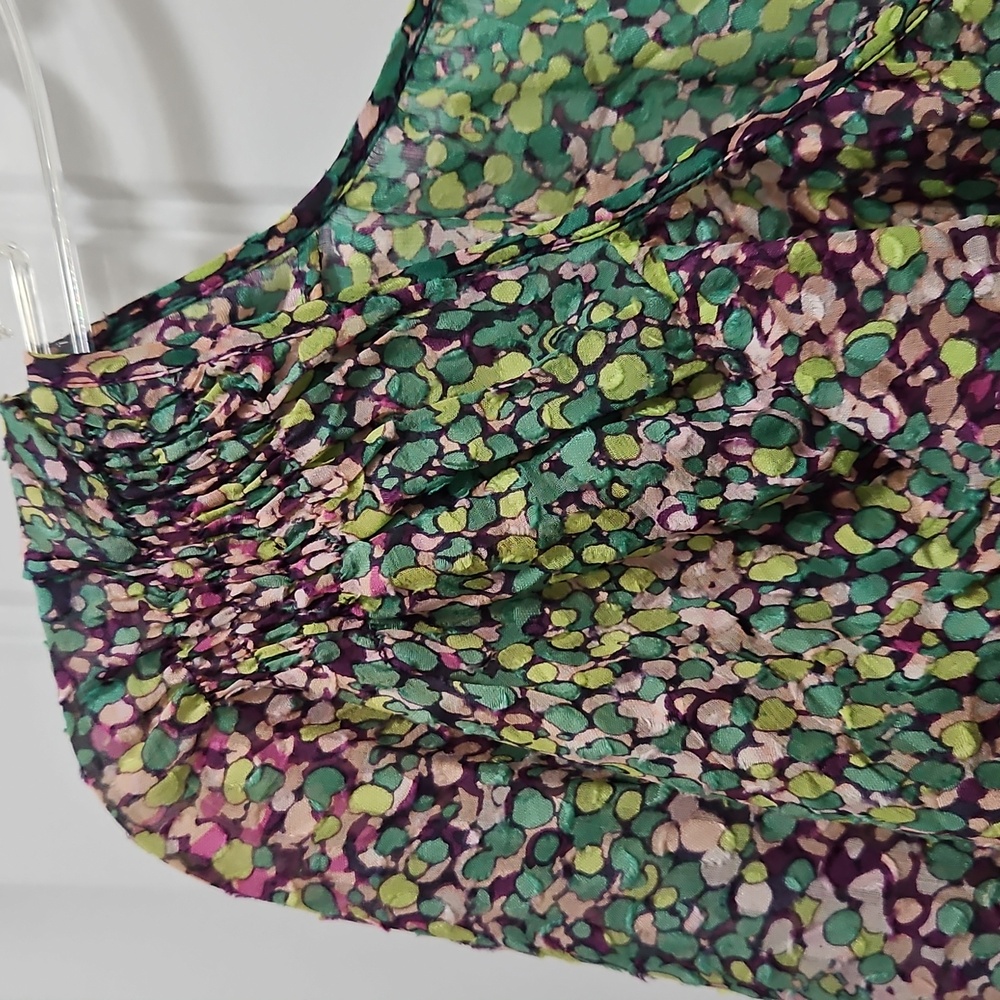 BCBGMaxAzria 100% Silk Long Split Sleeve Tunic Top - Picture 3 of 16